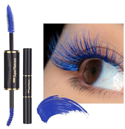 Mascara Colorato a Doppia Testa, Mascara For Ciglia Colorate Waterproof, Mascara Allungante E Volumizzante A Lunga Tenuta - Crea Un Trucco Occhi Affascinante In 3D(03#BLUE)