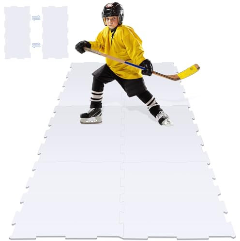 Maasechs Dryland Hockey-Eisfliesen, 48,3 x 96,5 cm, große synthetische Eisfliesen, künstliche Eisfliesen, doppelseitige Hockey-Schießfliesen, Outdoor-Eisbahn für Schießen, Passübungen, 2 Stück