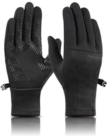 TRENDOUX Winterhandschuhe Damen Touch Screen, Thermo Elegant Winddichte rutschfeste Damenhandschuhe, Elastisch Weichen Leichtgewichtig Handschuhe Laufsport, Wandern, Laufen Joggen - Schwarz S