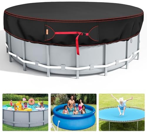 16 Ft Round Pool Cover, Solar Covers for Above Ground Pools, Stock Tank Pool Cover Protector with Accessories, Round Hot Tub Cover Ideal for Waterproof and Dustproof