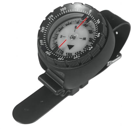 PSDFJAD ZHGUIMING Digitaler Unterwasser-50-m-Tauchkompass Professioneller wasserdichter Navigator Digital Scuba Luminous Balanced Watch for Schwimmen(Black)