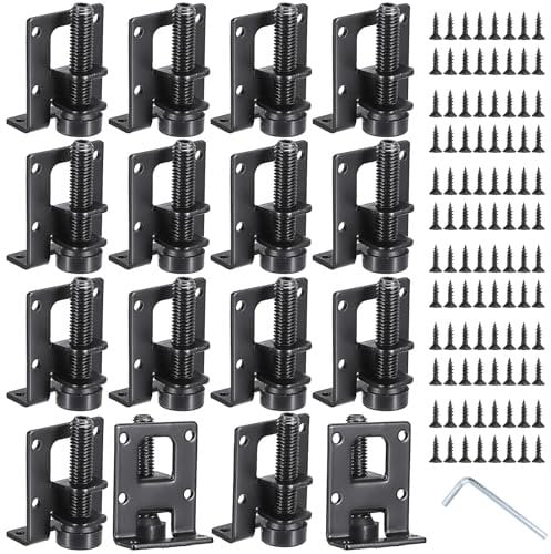 IGNPION Heavy Duty Adjustable Furniture Leveler Feet 16pcs M10 Furniture Leveling Height Legs for Tables, Shelving Units, Cabinets, Workbench, black