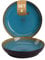 palmer Lotus grosse tiefe Teller - 2er-Set - Steinzeug - Ø 21 cm - türkis blau, aussen dunkelbraun - für Pasta, Suppe oder als Servierteller - stapelbar, spülmaschinenfest