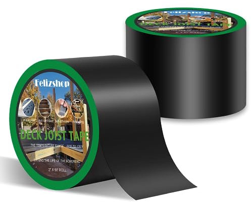 Joist Tape for Decking,4 X 50' Deck Joist Tape,Waterproof Butyl Joist Tape Anti-Corrosion Flashing Tape for Protecting Joist Deck Beams Wood(2 Rolls)