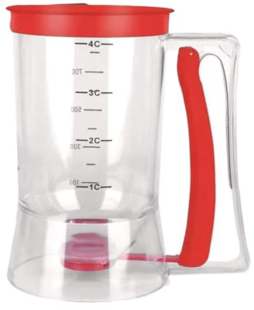 Portioniermassen-Dosierer, 900 Ml Kuchen Teigportionierer Teigspender, Waffeleisen Teigspender Dosierer, Pfannkuchen Teigspender Mit Deckel Cupcakes Waffeln Teigspender Messbecher