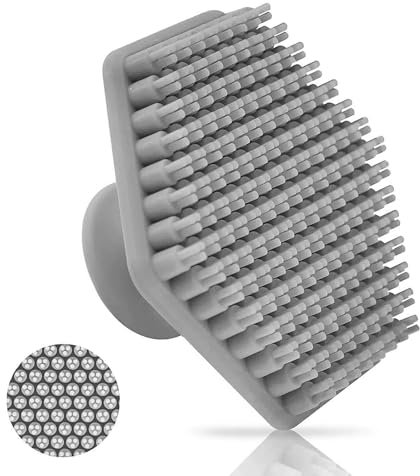 Silicone Face Scrubber Body Scrubber Face Scrub Brush Silicone for Shower Easy Grip Brush for All Kinds of Skins-Easy to Use and Clean (Grey)