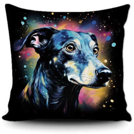 Lustiger Windhund 2Er Set Kissen-Bezug Dauerhaft Wurfkissenbezug Modern Sofakissenbezug Für Wohnzimmer Bauernhaus Büro 45X45Cm