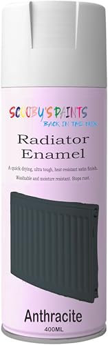 SCOOBYS PAINTS BACK IN THE MIX Radiator Aerosol Spray Paint Heat Resistant To 100ºC - Quick Air Drying No Primer Needed anti rust moisture resistant (Anthracite)