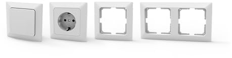 Northpoint 19-teiliges Schalter- und Steckdosen-Set, modern, reinweiß, für Standard Unterputzdosen
