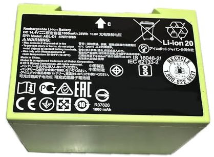 Ukkipower ABL-D1 Ersatz Akku Kompatibel mit Roomba e5 e6 i1 i2 i3 i4 i5 i6 I7 i7+ i8 J5 J6 J7 (14.4V,1800mAh/26Wh)