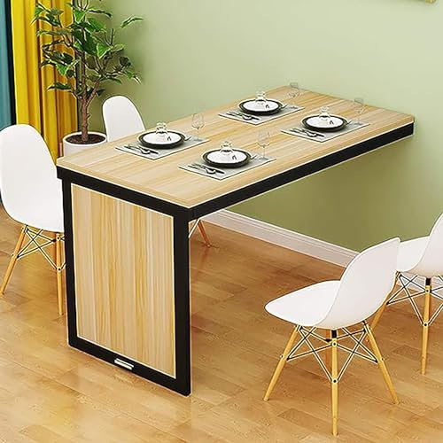 Moderner Wandmontierter klappbarer Esstisch, platzsparend, Holz, Küchentisch, Schreibtisch (80 x 50 x 74,9 cm, natürliche Birke)