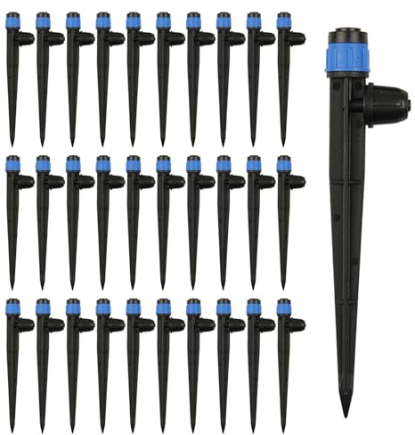 Yuecuu 30pcs Water Irrigation Drippers for 1/4 Tube, 360° Adjustable Drip Irrigation Emitters for DIY Garden Irrigation System