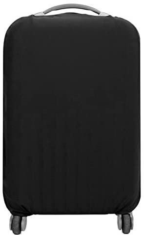 Housse de bagage élastique pour valises de voyage, anti-poussière et rayures, tailles S/M/L, plusieurs options de couleur (rouge, violet, vert, bleu, noir, rose), Noir , M, Housse élastique pour