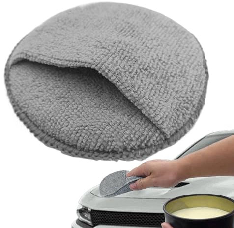 Tappetino applicatore cera auto – Set spugna per pulizia auto | tampone lucidante in schiuma con borsa da 5 pollici | panno in microfibra per pelle, metallo, interni ed esterni, , moto