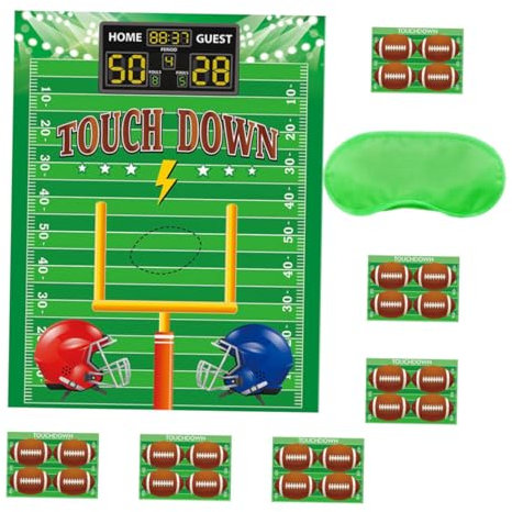 Generisch 1 Satz Football Party Deko American Football Poster und Sticker für Kindergeburtstagsfeiern Poster Sticker Augenmaske Klebepunkte Sportliche Partydekoration für Rugby Events