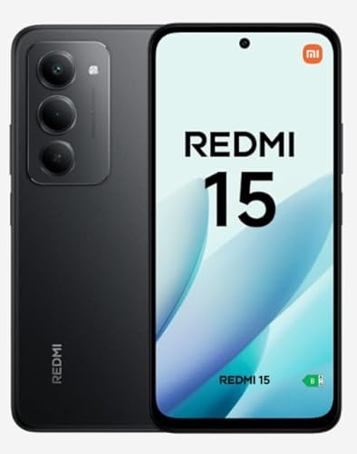 XIAOMI Redmi 15 – Smartphone 6 + 128 GB, Nero Midnight, display da 6,9 120Hz, processore Snapdragon® 685, fotocamera da 50 MP, batteria da 7000 mAh, caricabatterie non incluso