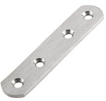 OMIDEAS 10 x Verbindungsplatten ( 97 x 20 x 3 ) Holzverbinder Stahlverbinder Lochplatte Lochblech Flachverbinder, Silber Edelstahl