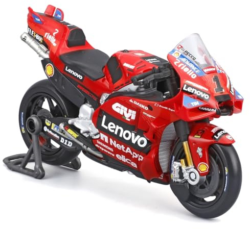 Maisto - Ducati Lenovo Team 2024 Bagnaia #1, 1:18 Scale, Collectible Diecast Motorcycle with Realistic Details, Officially Licensed by Ducati, Recommended Age 3+ Years