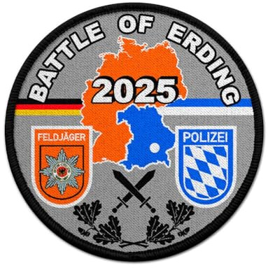 9cm Patch Battle of Erding Polizei Bayern schießt auf Bundeswehr Übung Sieg Gefecht 2025#47035