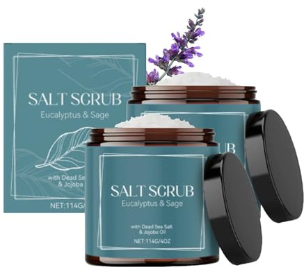 Totes Meer Badesalz, Totes Meer Duschgel, Körperpeeling Damen Meersalz, Body Scrub, Natürliches Peeling für Damen, Vollbad oder Fußbad Salz mit Peeling Effekt, Naturkosmetik Sauna-Salz (2PC, 114G)