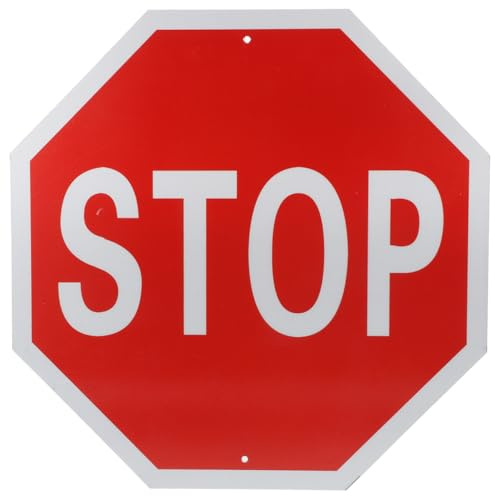 Beaupretty Panneau D'arrêt 30x30 Cm en Métal Résistant aux Intempéries, Panneau de Signalisation Routière Rouge Double Face, Signal Stop Visible pour Sécurité Piétons et Circulation Routière