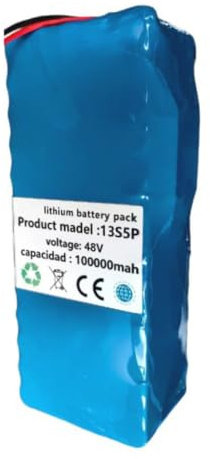 48V 100AH Batterie Li-ION Étanche pour Vélo Électrique 13S5P Batterie Haute Capacité Batterie pour Trottinette Pliable Batterie Rechargeable Carte De Protection Intégrée XT60+DC