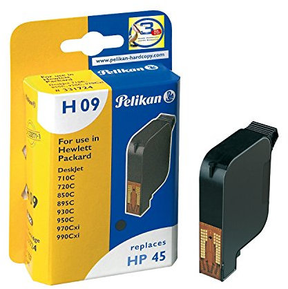pelikan vertriebsgesellschaft 331724 - INK CARTRIDGE (HP45) - 1 x Druckerpatrone/Pigmenttinte schwarz, ersetzt HP Hersteller-Nr 51645A/G - HP45, refill, kompatibel zu DeskJet 710C, 712C, 720C, 722C, 815C, 820C, 820Cxi, 830C, 850C, 855C, 870C, 870Cse, 870Cxi, 880C, 890C, 890Cse.../OfficeJet Pro, 1150C, K60.../