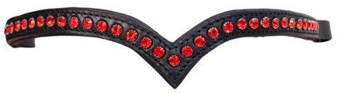 Karlslund Stirnband Browband 1 Row Crystals, Black Red, k3221-6