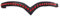 Karlslund Stirnband Browband 1 Row Crystals, Black Red, k3221-6