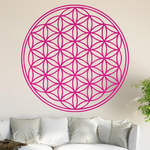 Kiwistar Blume des Lebens - Baum Wandtattoo in 6 Größen - Wandaufkleber Wall Sticker - Dekoration, Küche, Wohnzimmer, Schlafzimmer, Badezimmer (30 x 30 cm, 41_pink)