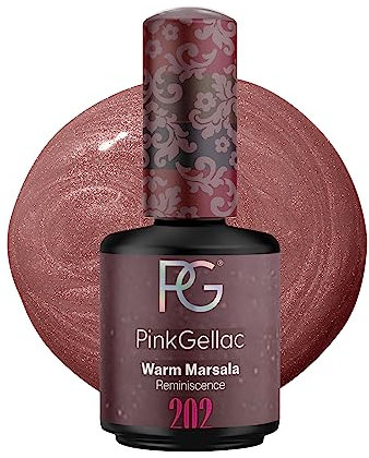 Pink Gellac UV Gel Nagellack - 202 Warm Marsala 15 ml - Lang Anhaltend Shellac Nagellack Braun - Gel UV für 14 Tage Nägel in Salonqualität - Made in Holland