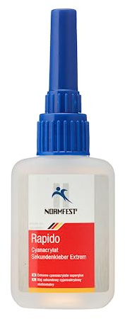 Normfest Rapido 20 g – Hochleistungs Sekundenkleber, schock- & temperaturfest –50 °C bis +130 °C, Cyanacrylat, für Metall, Kunststoff, Holz & Gummi