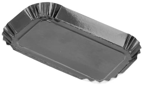 García de Pou 185.49 Mini Platos Rectangulares, 4 x 8 cm, Set de 100, Negro
