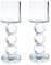 London Boutique Set 2 Decorative Gift Present Crystal Clear Cylinder Candle Holder 20cm