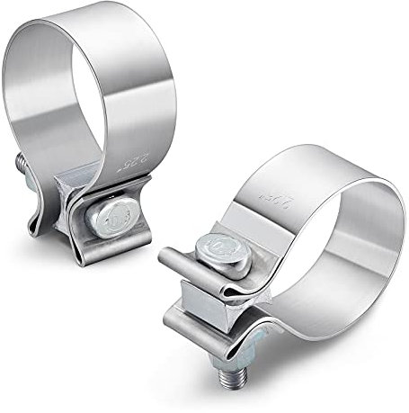 Exhaust System Band Clamps - Exhaust Pipe Repair Parts, 2.25 Narrow Exhaust Clamp, Great for Catalytic Converter, Exhaust Tips, Exhaust Manifold, Exhaust Resonator, Exhaust Muffler Repair Program