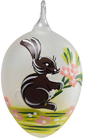 HolidayGiftShops Osterhase tschechische mundgeblasene Glas-Osterei-Verzierung.