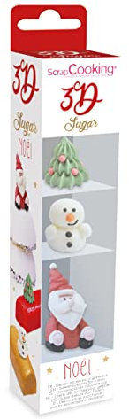 ScrapCooking - 3D-Weihnachten-Zuckerdekorationen - Essbare Zucker Tortendeko - Deko für Cupcakes, Backwaren, Desserts, Kuchen, Kekse - Tannenbaum, Weihnachtsmann, Schneemann - 7008