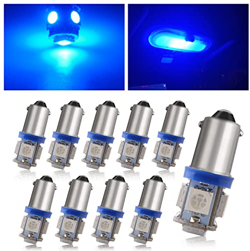 QasimLed Blu 24V BA9S 5SMD 5050 LED T4W 60LM Car Interior Dome Mappa RV luci targa (pacchetto di 10)