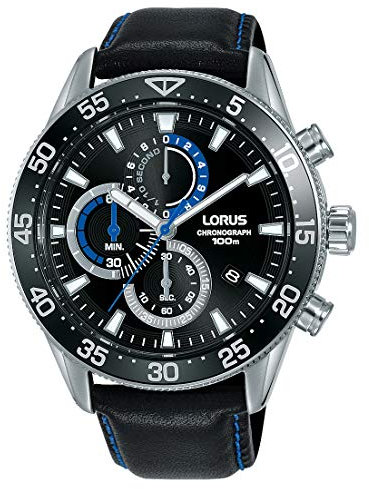 Lorus Mens Analogue Quartz Watch with Real Leather Strap RM343FX9