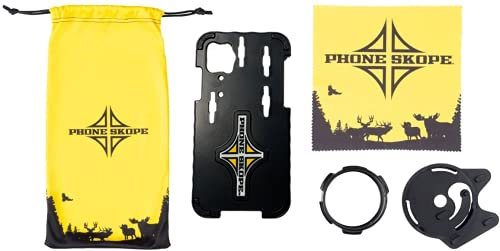 Phone Skope Komplettes Digiskopier-Set, kompatibel mit iPhones oder Samsung, inkl. PhoneCase, Okularadapter und Objektiv-Reinigungstuch, iPhone 11 Pro Max (3 Kameras XL)., 95,mm Spotting