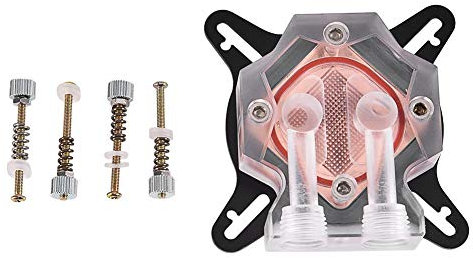EBTOOLS Computer PC GPU Universal Water Cooling Block, Waterblock Liquid Cooler 40MM base in rame trasparente acrilico copertura 25 canali acqua anti-ossidazione