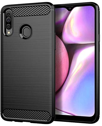betterfon | Samsung Galaxy A20s Hülle Carbon TPU Silikon Handy Tasche Hybrid Case Schutzhülle Panzer Cover Bumper für Samsung Galaxy A20s SM-A207 Schwarz