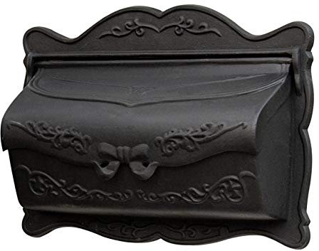GETZ MSYO Floral Horizontalen Mailbox, Briefkästen Witterungsbeständig, Briefkasten Postkasten Antik, Klein, Schwarz/Bronze (Größe: 42,5 X 32 X 12 cm)