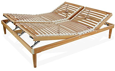 SomnusSana Rete a Doghe in legno di faggio Alzata testa piedi manuale Letto Singolo da una piaza 155x200 H 32cm