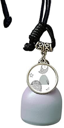 comp Cartoon Vogelkäfig Gras Nordisches Muster Windspiel Glocke Auto Anhänger