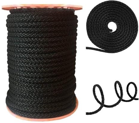 Kacperek - Seil 8mm - Schnur Reißfest - Starke Leine aus Polypropylen, Schwarz - für Segelsport, Garten, Haushalt, LKW - Als Wäscheleine geeignet - 100m