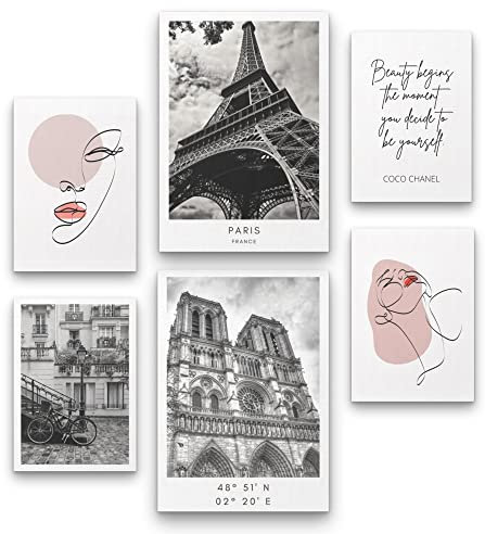 Freyheit | Poster Set | 6 Bilder als stilvolle Wanddeko | 2X DIN A4 und 4X DIN A5 | OHNE Rahmen (Fashion)