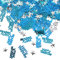 Disnace 30g Konfetti in Happy Birthday and Sterne, Tischdeko Streudeko Tischkonfetti Geburtstagskonfetti für Kinder Geburtstag Party Feier Torte Dekoration (Blau)