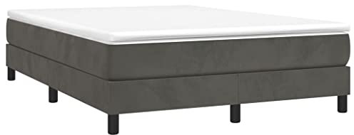 vidaXL Cadre de lit sans Matelas Gris foncé 140x190 cm Velours