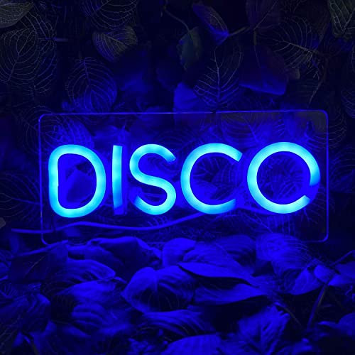 Disco Blue Neon Light LED Neon Sign Advertising Light Lamp Light Lamp Light Art Party Wall Decoration Night Light Gaming Setup Streamer Background Lighting Decorative Wall Light Disco Bar Club
